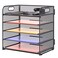 Supeasy 5 Trays Paper Organizer Letter Tray with HandleMesh Desk File Organizer Grey Paper Sorter Desk Organizer for Office Home or School