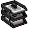 Thipoten Leather Desk Organizer 3Tier Stackable Letter Tray Holder for Office Supplies Paper File Magazine Perfect Office Organization for Desktop Black3Tiers