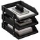 Thipoten Leather Desk Organizer 3Tier Stackable Letter Tray Holder for Office Supplies Paper File Magazine Perfect Office Organization for Desktop Black3Tiers