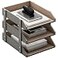 Thipoten Leather Desk Organizer 3Tier Stackable Letter Tray Holder for Office Supplies Paper File Magazine Perfect Office Organization for Desktop Grey3Tiers