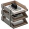 Thipoten Leather Desk Organizer 3Tier Stackable Letter Tray Holder for Office Supplies Paper File Magazine Perfect Office Organization for Desktop Grey3Tiers