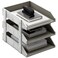 Thipoten Leather Desk Organizer 3Tier Stackable Letter Tray Holder for Office Supplies Paper File Magazine Perfect Office Organization for Desktop White3Tiers