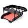 Officemate 21072 Unbreakable High Capacity Tray Set LetterLegal Black 2PK