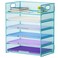 Marbrasse 6 Tier Paper Organizer Letter Tray Mesh Desk File Organizer with Handle Paper Sorter for LetterA4 Office File Folder Holder Blue