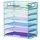 Marbrasse 6 Tier Paper Organizer Letter Tray Mesh Desk File Organizer with Handle Paper Sorter for LetterA4 Office File Folder Holder Blue