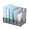 SUPEASY Desk Organizers Metal Desk Magazine File Holder with 5 Vertical Compartments Rack File Organizer for Office Desktop Classroom Home Workspace Black