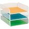Safco Onyx Desk Organizer 3 Trays Office and Classroom Mailbox Paper and Mail Sorter Steel Mesh White