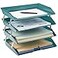 Acrimet 4 Tier Paper Letter Tray Side Load Letter Size Office Desk File Document Organizer Plastic Solid Green