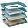 Acrimet 4 Tier Paper Letter Tray Side Load Letter Size Office Desk File Document Organizer Plastic Solid Green