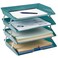 Acrimet 4 Tier Paper Letter Tray Side Load Letter Size Office Desk File Document Organizer Plastic Solid Green