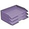 Acrimet 3 Tier Paper Organizer Letter Tray Plastic Stackable Desk File Organizer Side Load Paper Sorter for LetterA4 Office File Folder Holder Solid Purple