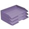 Acrimet 3 Tier Paper Organizer Letter Tray Plastic Stackable Desk File Organizer Side Load Paper Sorter for LetterA4 Office File Folder Holder Solid Purple