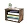 J JACKCUBE DESIGN Rustic Wood Desk Organizer 4 Compartment Paper File Holder for Home and Office Document Storage File sorter Mail and Letter Tray MK560A