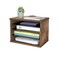 J JACKCUBE DESIGN Rustic Wood Desk Organizer 4 Compartment Paper File Holder for Home and Office Document Storage File sorter Mail and Letter Tray MK560A