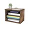 J JACKCUBE DESIGN Rustic Wood Desk Organizer 4 Compartment Paper File Holder for Home and Office Document Storage File sorter Mail and Letter Tray MK560A