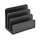 OSCO Black Faux Leather Letter Holder Mail Sorter Post Rack Envelope Organiser Document Stand Desk File Storage Display Slots H14 x W175 D10 cm