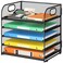 Lavatino 5 Tray Desk File Organizer Black Mesh Paper Sorter Letter Tray Organizer with Handle Desktop File Organizer and Storage for LetterA4 Office File Folder