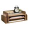 KIRIGEN Wood Desk Organizer 5 Trays 3Tier Desktop Document Letter Tray with Side Slots Fully Assembled Mail Sorter and File Folder Holder for Home Office Brown 2TPDBR