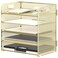 Supeasy 5 Trays Paper Organizer Letter Tray with HandleMesh Desk File Organizer Paper Sorter Desk Organizer for Office Home or School Golden
