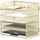 Supeasy 5 Trays Paper Organizer Letter Tray with HandleMesh Desk File Organizer Paper Sorter Desk Organizer for Office Home or School Golden