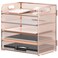 Supeasy 5 Trays Paper Organizer Letter Tray with HandleMesh Desk File Organizer Paper Sorter Desk Organizer for Office Home or School Rose Gold