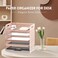 Supeasy 5 Trays Paper Organizer Letter Tray with HandleMesh Desk File Organizer Paper Sorter Desk Organizer for Office Home or School Rose Gold