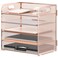 Supeasy 5 Trays Paper Organizer Letter Tray with HandleMesh Desk File Organizer Paper Sorter Desk Organizer for Office Home or School Rose Gold