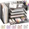 OPNICE Desk Organizer 5Tier Paper File Organizer with Drawer Pen Holder Office Desk Accessories Workspace Desktop Organizer for Office SuppliesBlack