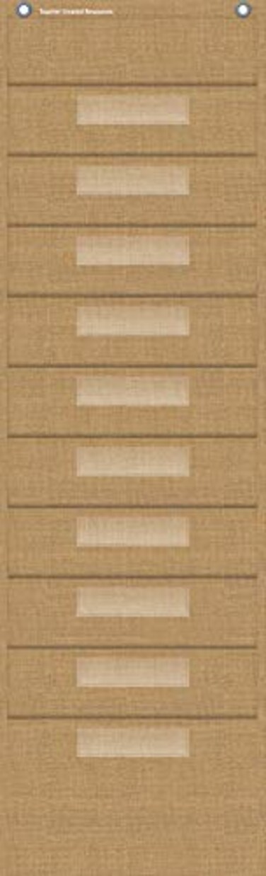 Teacher Created Resources Burlap 10 Pocket File Storage Pocket Chart 14 x 58 20840