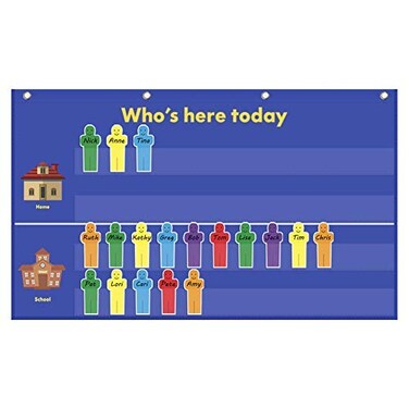 Godery Attendance Pocket Chart for Classroom Helping Hands Pocket Chart with 36 Cards Ages 5