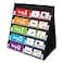 AUVCAS Tabletop Pocket Chart for Classroom or HomeSmall Double Sided Stand Pocket Chart Fits Standard 3 Sentence Strips and Cards Black