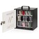 Lzttyee Cell Phone Holder Classroom 33 Slots Wooden Cell Phone Storage Cabinet Pocket Chart with Handle and Security Lock for Classroom Office 33 Grid Cabinet Black