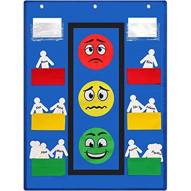 Panelee Classroom Behavior Chart Stoplight Behavior Pocket Chart for Kids Classroom Management Tools Behavioral Learning Tool with Blank Student Paper Cutouts43 Pieces