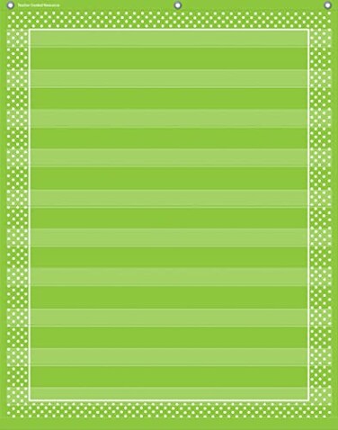 Teacher Created Resources Lime Polka Dots 10 Pocket Chart