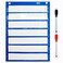 SpriteGru Magnetic Pocket Chart with 10 Dry Erase Cards for StandardsDaily ScheduleActivitiesClass demonstrations Blue