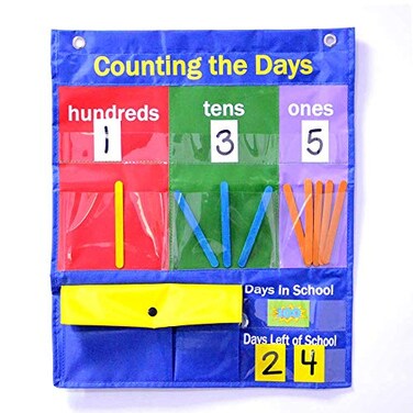 RainPeach Counting Caddie and Place Value Pocket Chart for Classroom Home School KindergartenMorning Meetings Math Lessons