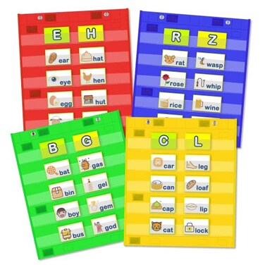 EAMAY Classroom Magnetic Pocket Chart for Kids Mini DoubleSided Pocket Charts for Teachers Fits 3 Sentence Strips and Cards14 x 17 4