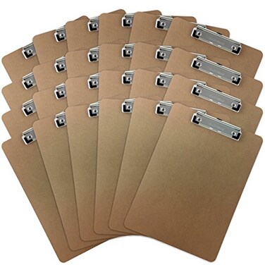 Trade Quest Letter Size Clipboard Low Profile Clip Hardboard Pack of 24
