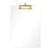 Moocci Thick Acrylic Clear Clipboards Cute Transparent Clipboard with Gold Strong Clip Hidden Hanging Hole for A4 Paper Art Student Drawing Office School Warehouse Classroom Event 1PC
