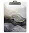 Better Office Products Marble Clipboard A4 Letter Size 9 x 125 Wooden Black Gold Low Profile Clip with Retractable Tab
