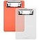 Wisdompro Mini Clipboard 2 Pack 4 x 6 Small Clip Boards for Notepads Memo Size Receipt Pocket Lists Transparent Orange