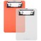 Wisdompro Mini Clipboard 2 Pack 4 x 6 Small Clip Boards for Notepads Memo Size Receipt Pocket Lists Transparent Orange
