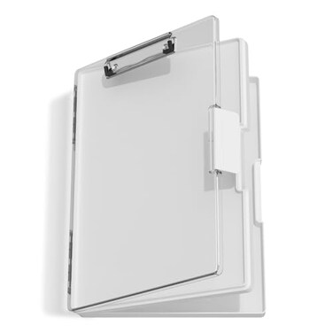 Hongri Clipboard with Storage White 85 x 11 Folder Nursing Side Opening Heavy Duty with Dual Compartment Smooth Writing for Teachers Classroom Size 133 x 94 x 15 in Office School Supplies
