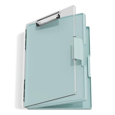 Hongri Clipboard with Storage Green 85 x 11 Folder Nursing Side Opening Heavy Duty with Dual Compartment Smooth Writing for Teachers Classroom Size 133 x 94 x 15 in Office School Supplies