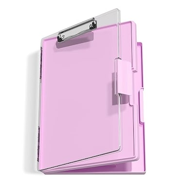 Hongri Clipboard with Storage PalePink 85 x 11 Folder Nursing Side Opening Heavy Duty with Dual Compartment Smooth Writing for Teacher Size 133 x 94 x 15 in Office School Supplies