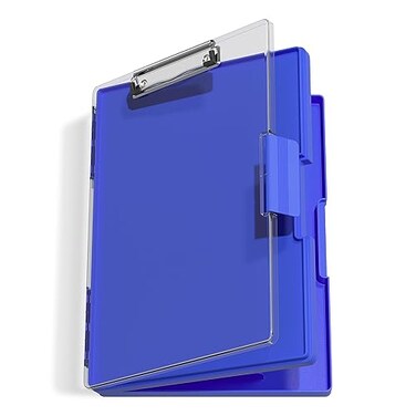 Hongri Clipboard with Storage Blue 85 x 11 Folder Nursing Side Opening Heavy Duty with Dual Compartment Smooth Writing for Teachers Classroom Size 133 x 94 x 15 in Office School Supplies