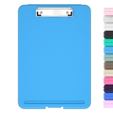 Hongri Clipboard with Storage 85 x 11 Nursing Clip Board Foldable Storage for Nurses Lawyers Students Classroom Office School Size 134 x 94 X 09 in Blue