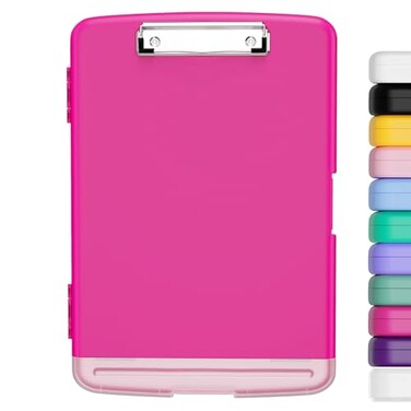 Hongri Clipboard with Storage with Pen Holder Folder Nursing Clip Board 85 x 11 FoiloSide Opening High Capacity Light Weight for Teachers Classroom Size 14 x 96 x 12 inRed