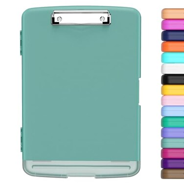 Hongri Clipboard with Storage with Pen Holder Folder Nursing Clip Board 85 x 11 FoiloSide Opening High Capacity Light Weight for Teachers Classroom Size 14 x 96 x 12 inGreen