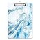 WAVEYU Blue Clipboard Cute clipboard Letter Size Clipboard with Low Profile Clip Retractable Key Hole for Hanging Paperboard for Office Teal Marble 125x9